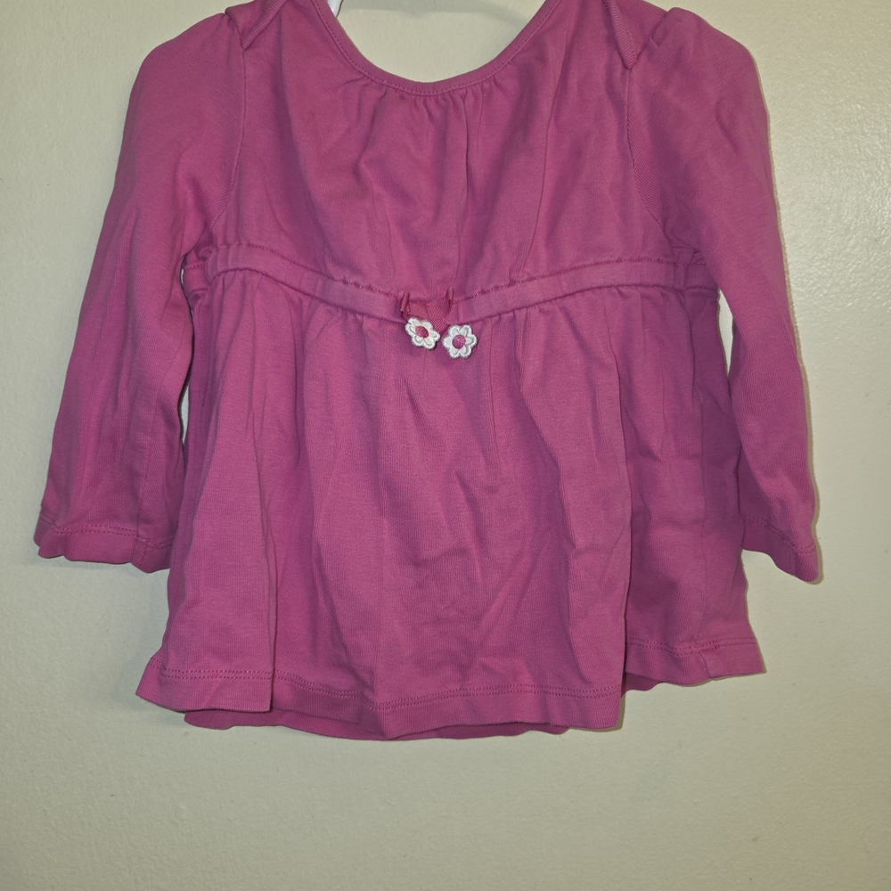 Gymboree Pink Long Sleeve Top with Floral Accents